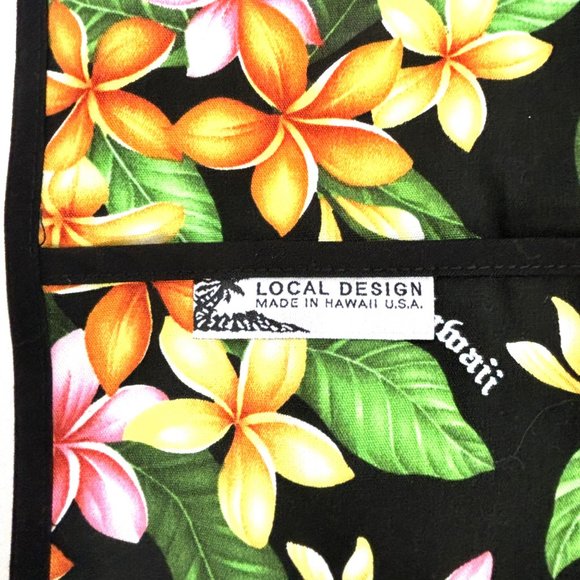 Hawaiian Colorful Flower Floral Bib Kitchen Apron - Picture 10 of 10